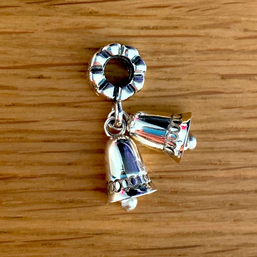 Pandora Silver Bells Wedding or Xmas Charm
